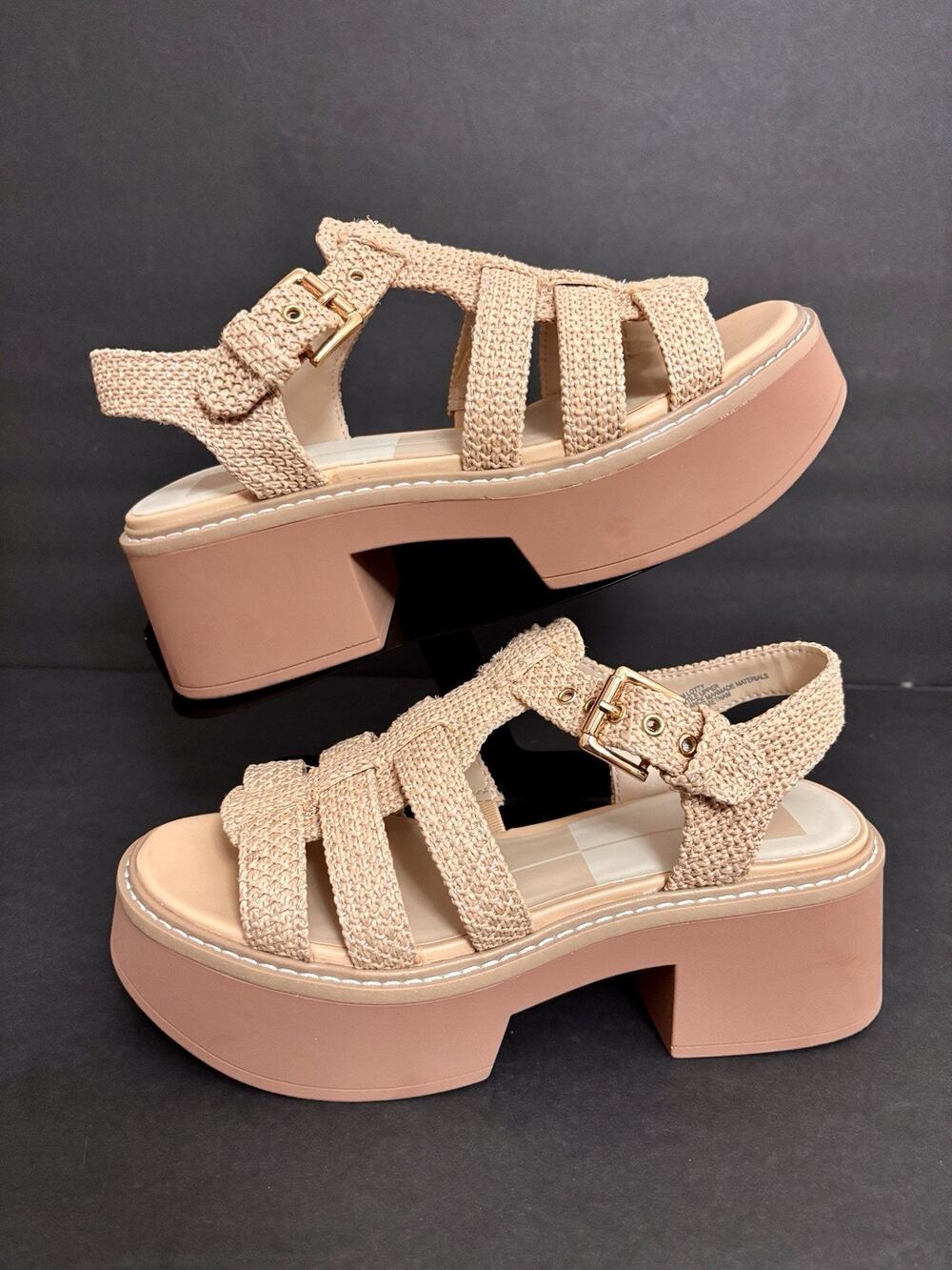 Dolce Vita Latice Raffia Platform Sandals Womens Size 7.5